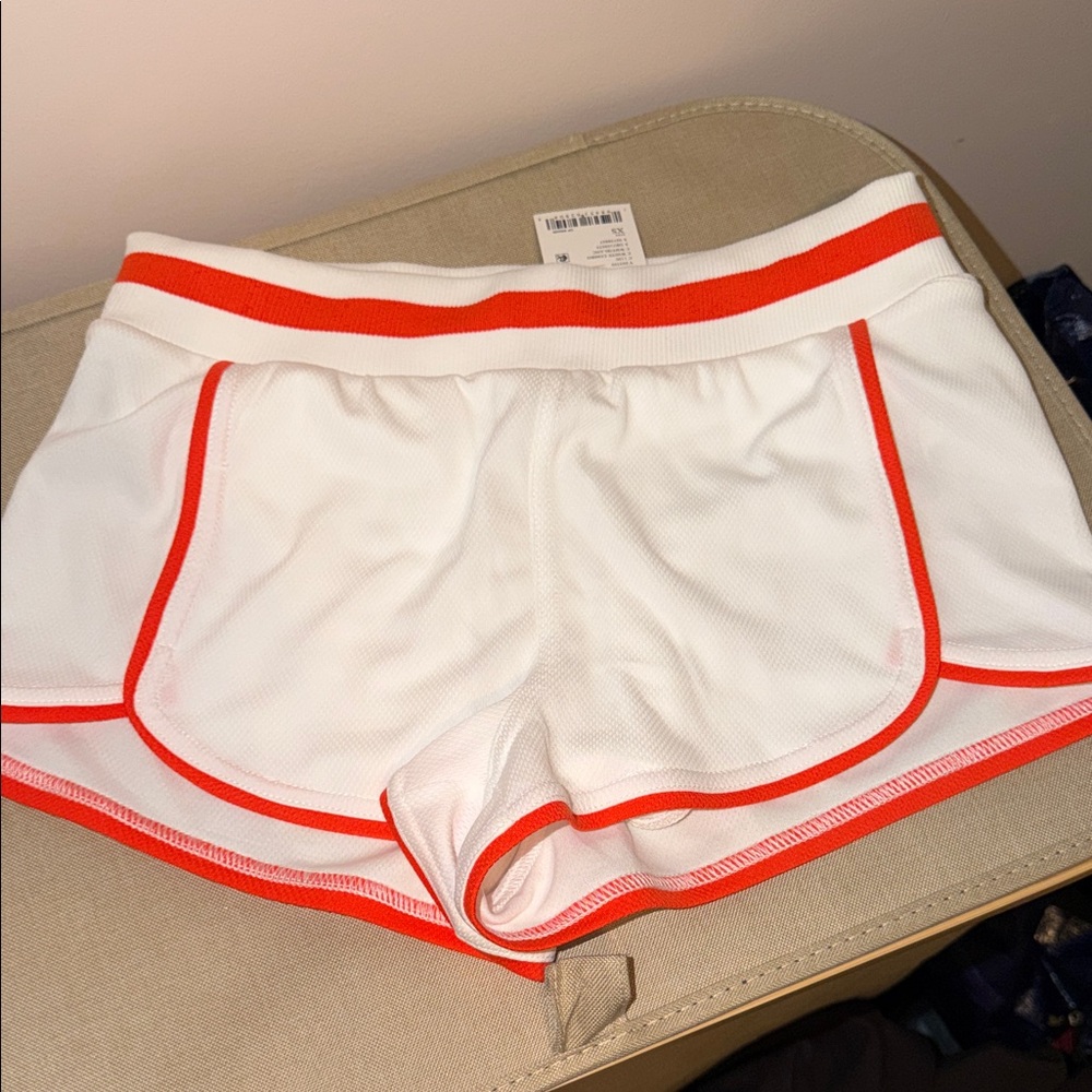 NEW** FP Movement Prep in your step Womens XS white Orange lined athletic Shorts